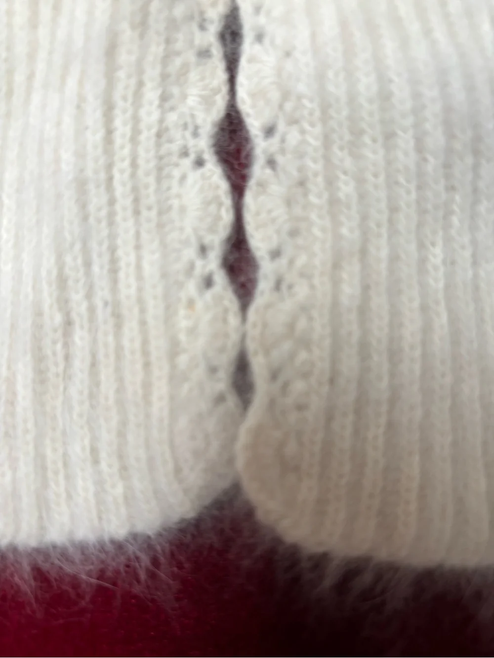 VTG Cream Angora Lambswool Fuzzy Soft Cardigan Sweater - IB Diffusion Small - Picture 6 of 12